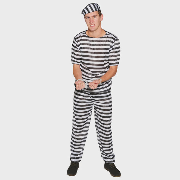 ADULT PRISONER MAN COSTUME -ONE SIZE